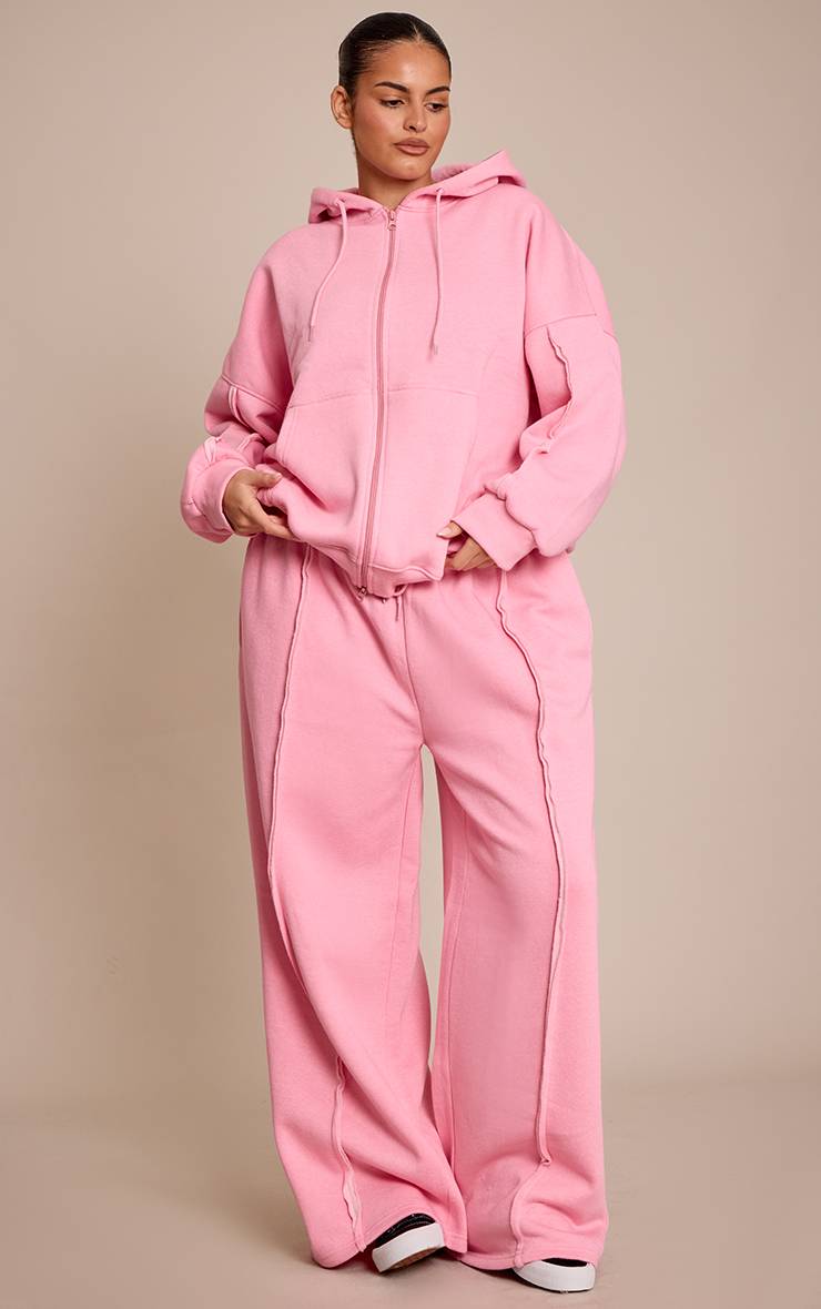 Rose Clair Jogger Large Oversize Avec Détails De Coutures Grande Taille