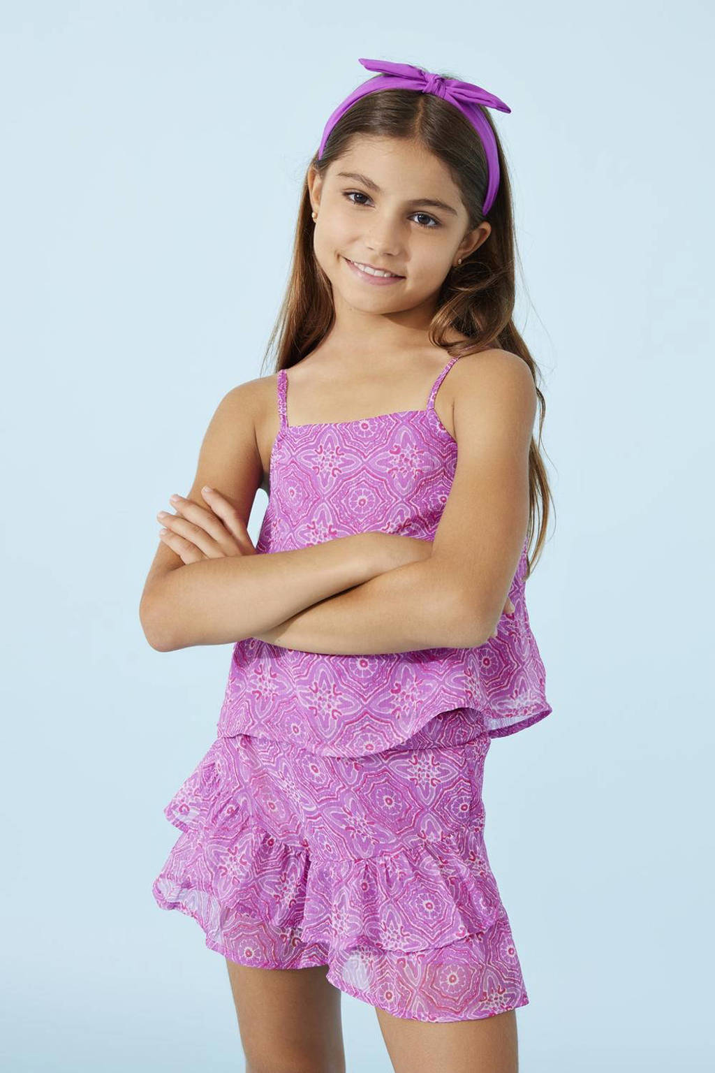 ONLY gebloemde skort KOGLOLA SKORT PTM paars/roze
