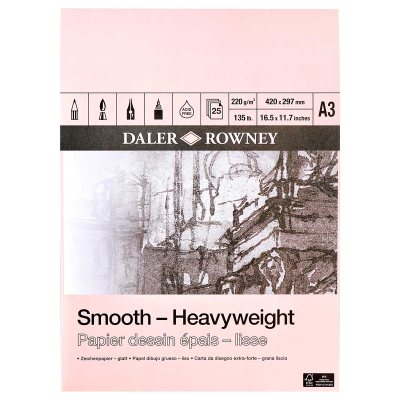 Daler Rowney A3 Smooth Heavyweight Pad: 220 GSM