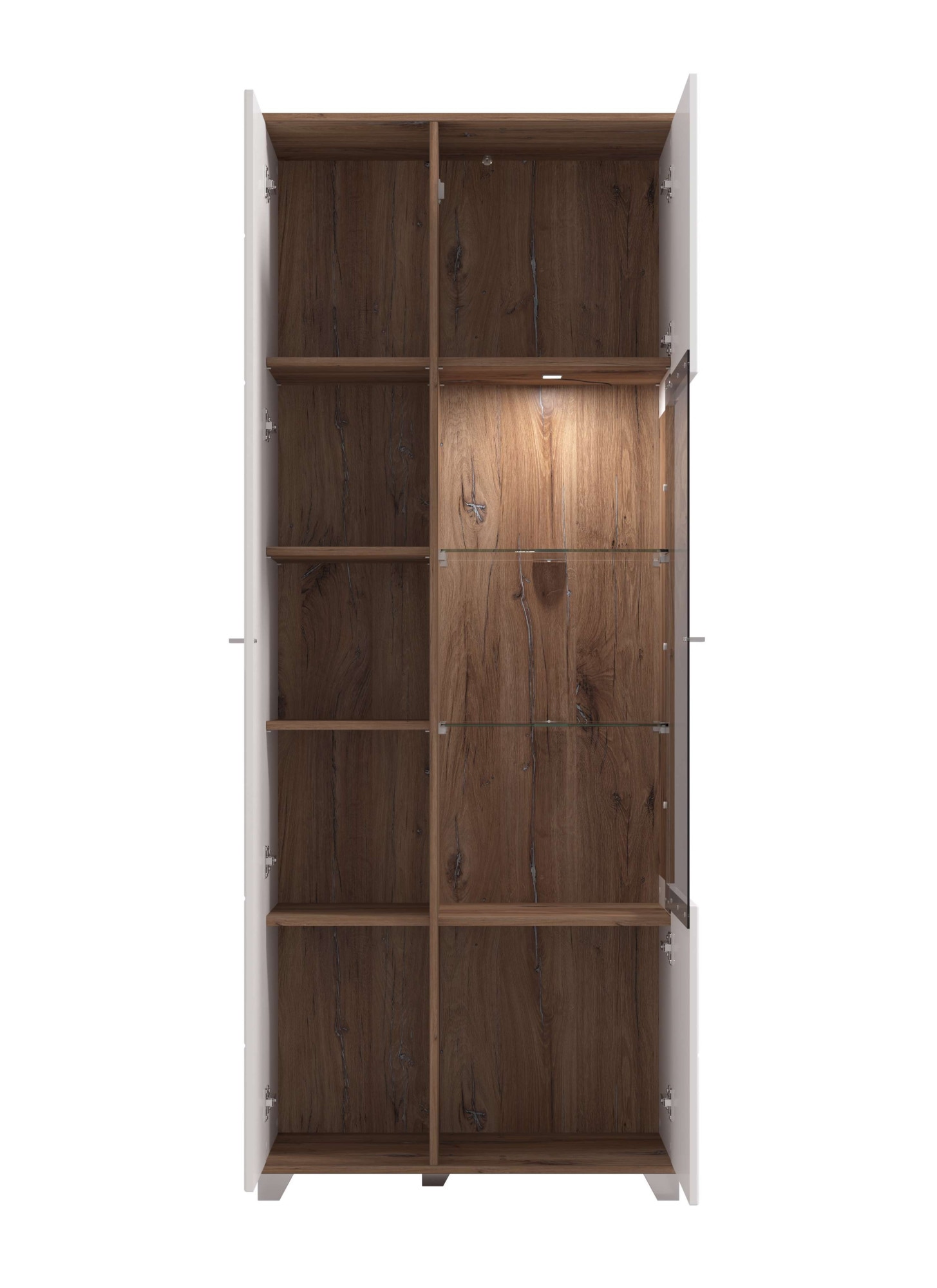 INOSIGN Vitrine »Burgundy Vitrinenschrank, Standvitrine, Showcase« Hochglanzfronten, Glastür, Komplettes Innenleben
