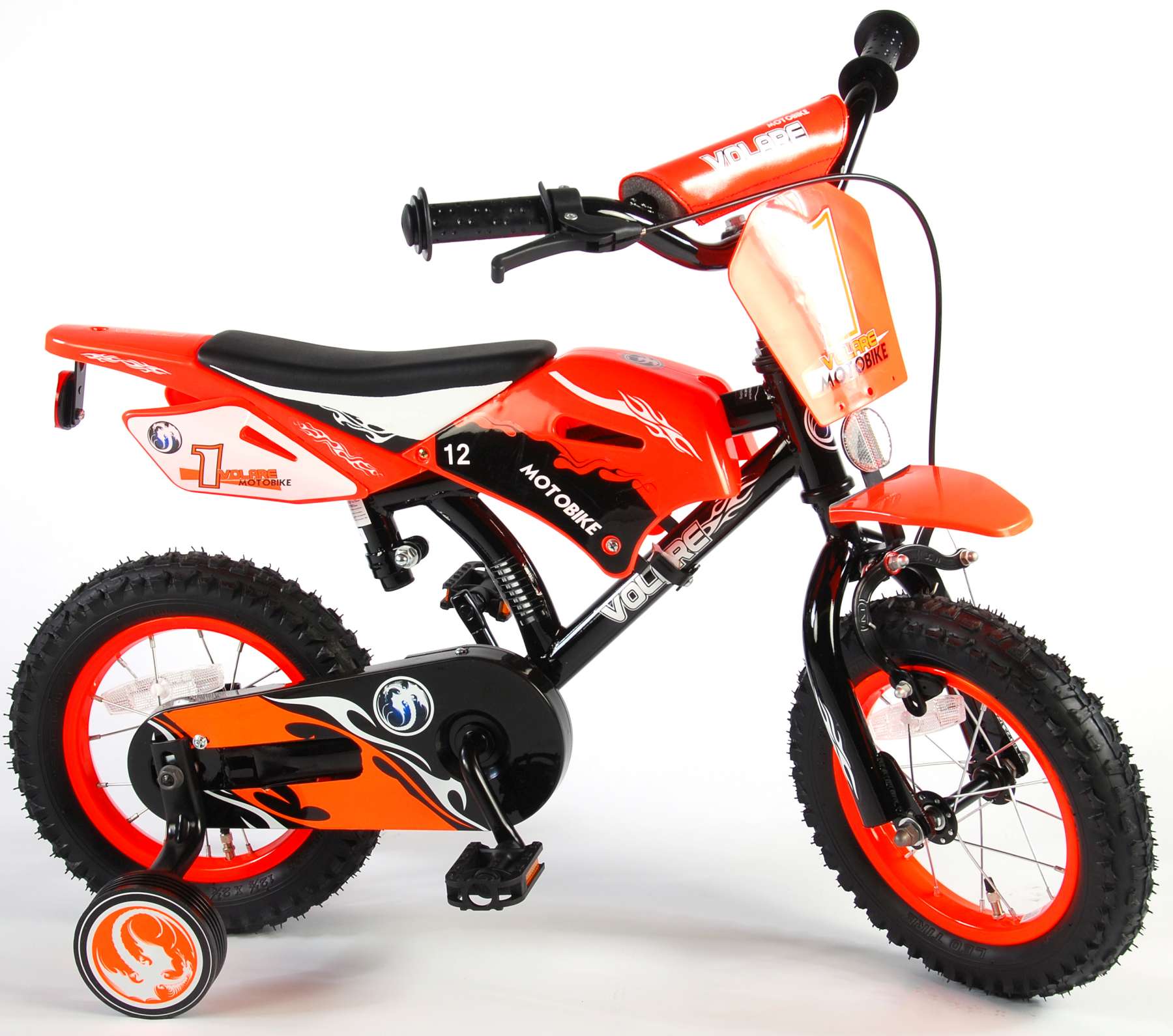 TPFSports Motorrad Kinderfahrrad - Jungen - 12 Zoll - 2 Handbremsen - Grün