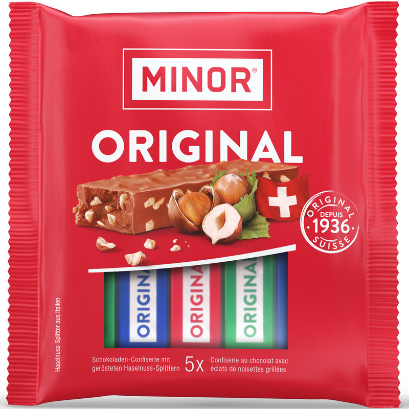 Minor Schokoladenriegel Original, 22 g, 5 Stück