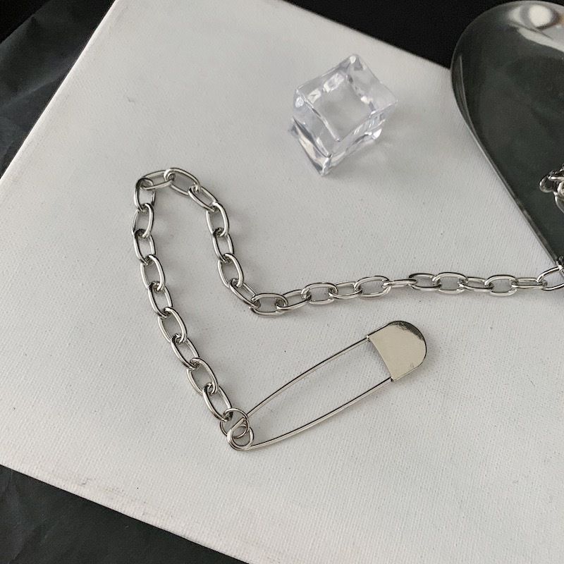 BABLIBU - Veiligheidsspeld hanger ketting van legering