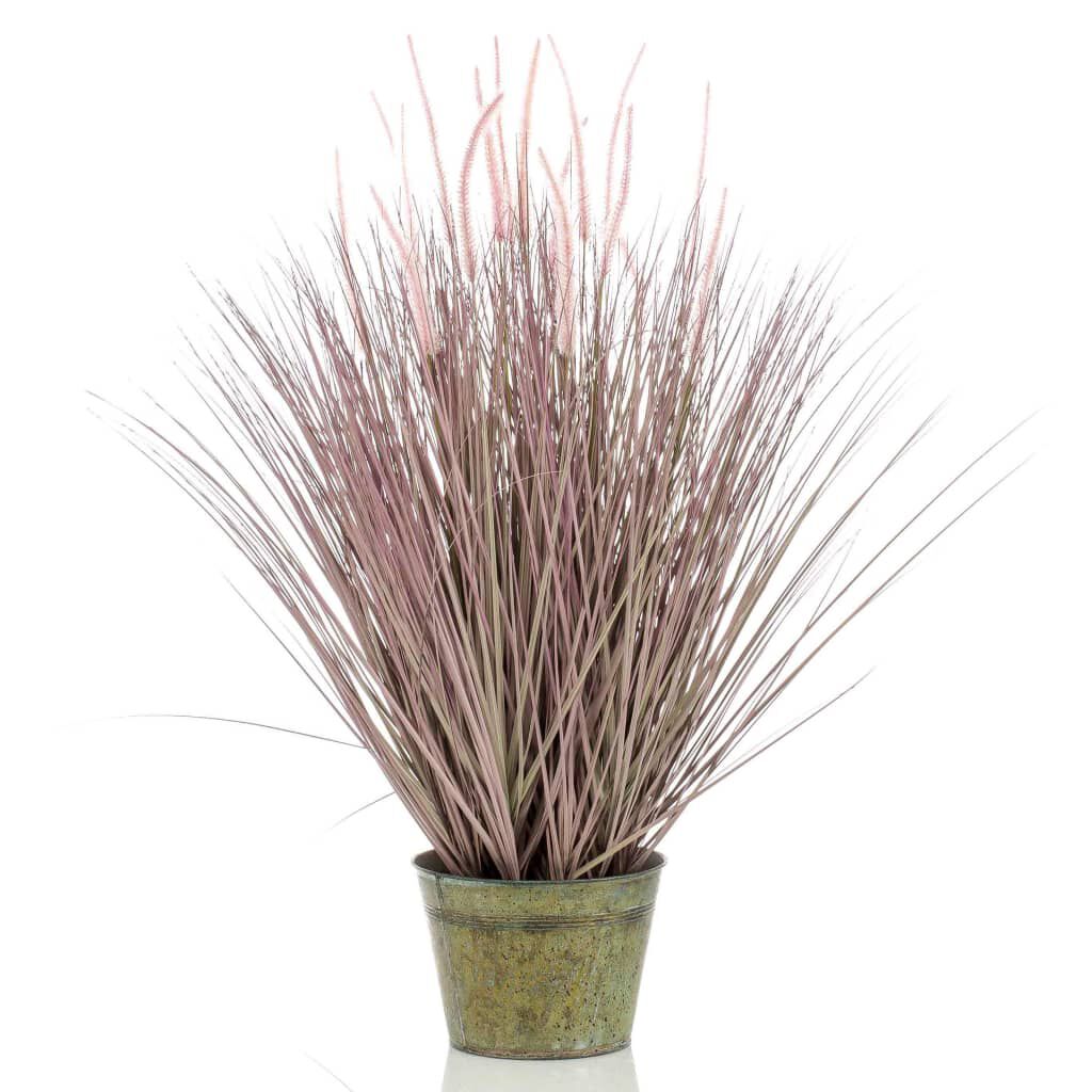 Smaragdgroen kunstgras, 99 cm, in zinken pot