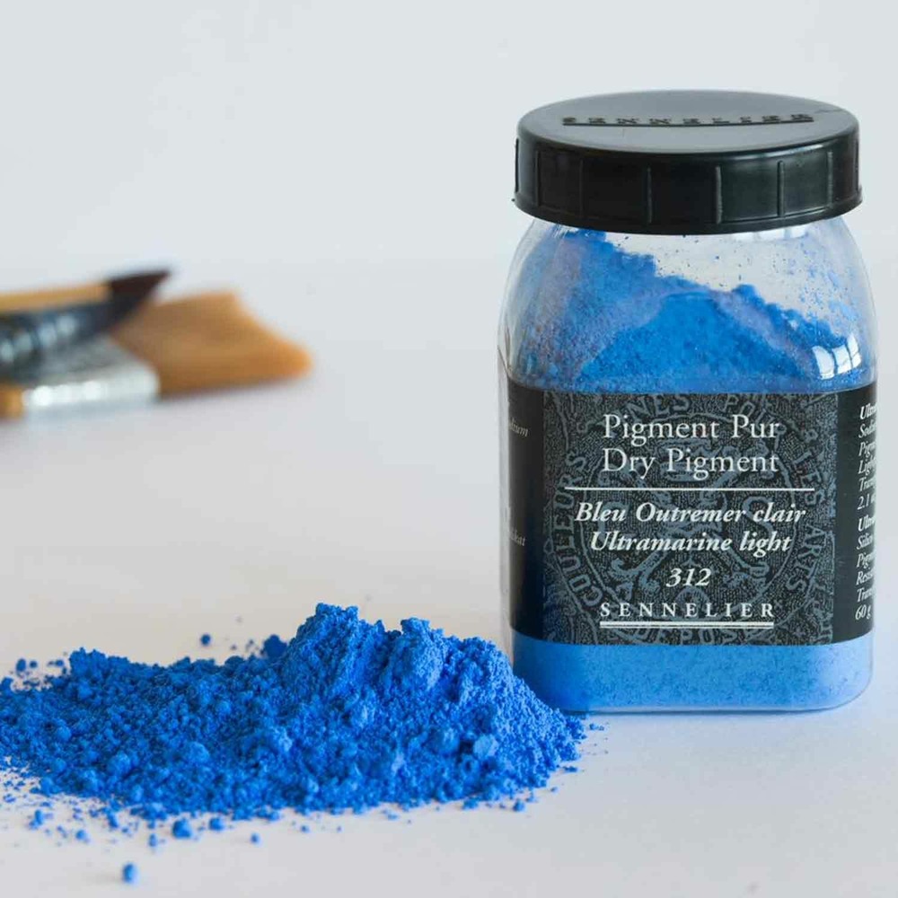 Pigment pour création de peinture - pot 60 g - bleu outremer clair