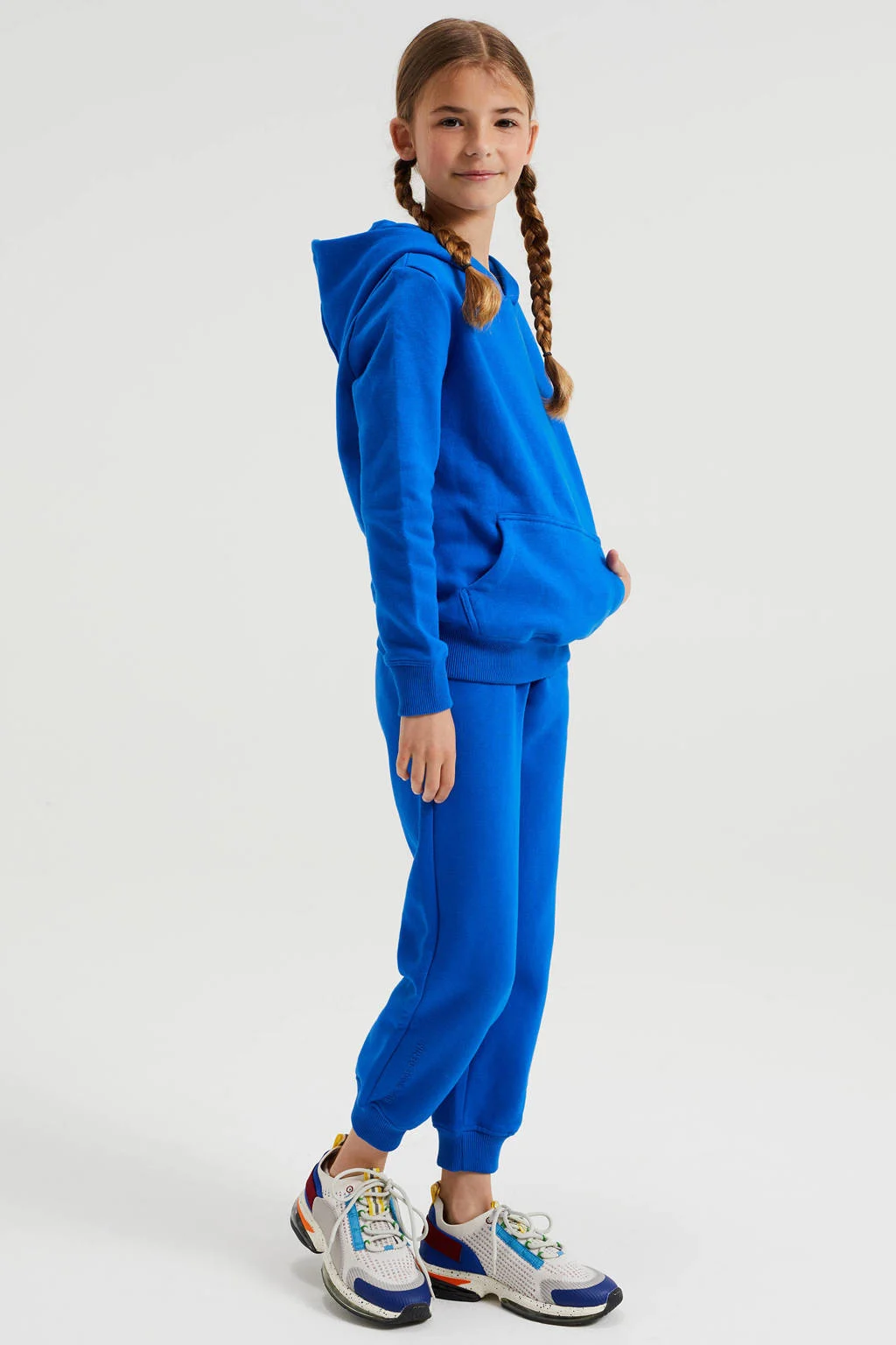 WE Fashion unisex hoodie kobaltblauw