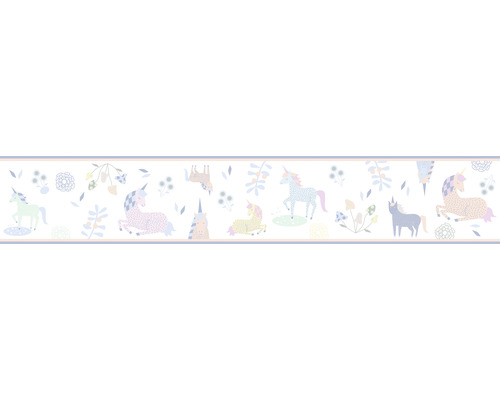 Rand 45824 Kindermuren Eenhoorns wit roze 5 m x 17,5 cm