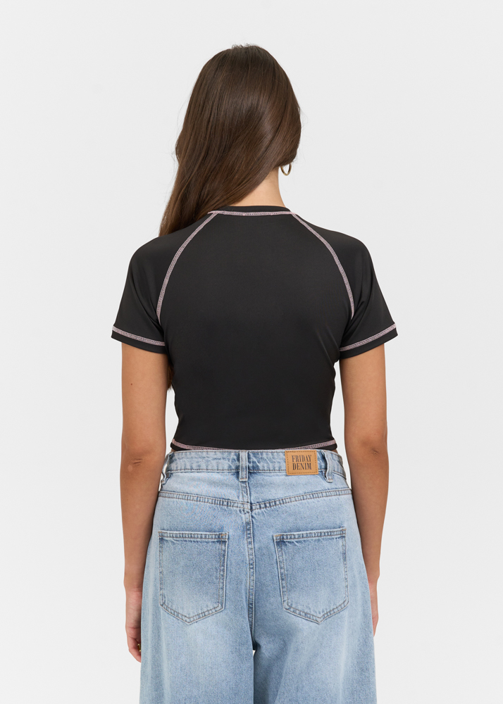 Sunfaded mini t-shirt zwart