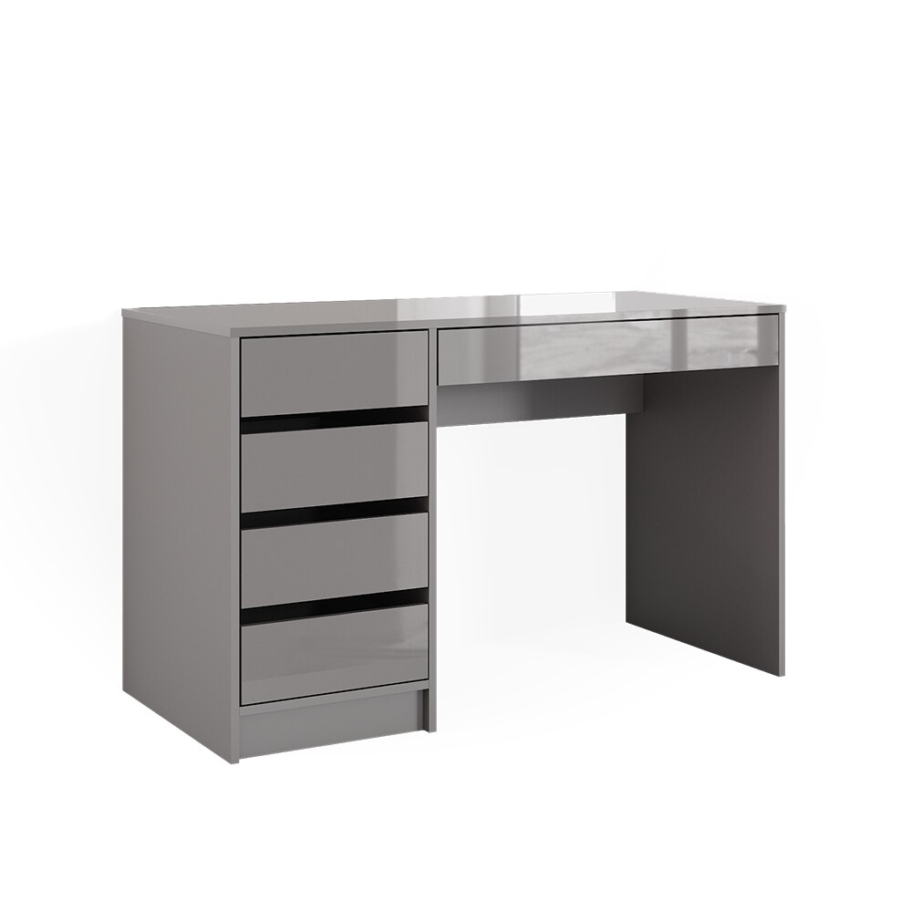 Vicco Schminktisch Frisiertisch Frisierkommode Sherry Grau 120x75 cm modern Schlafzimmer Kommode Schublade Ablage Aufbewahrung Kosmetiktisch Make-Up-Tisch Hochglanz