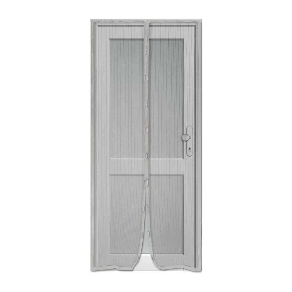 RIDEAU DE PORTE MOUSTIQUAIRE AIMANTS 100 X 220 CM GRIS