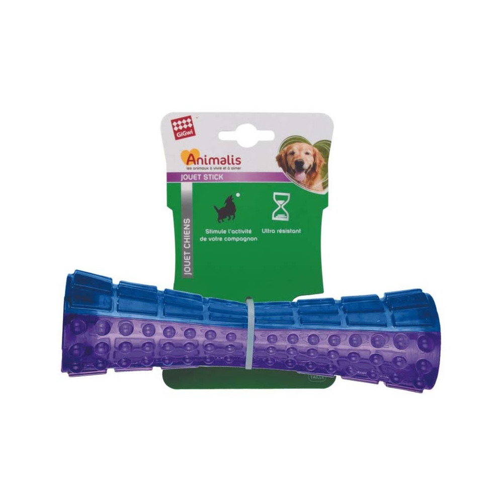 Stick chien en plastique coloré 15 cm (lot de 3)