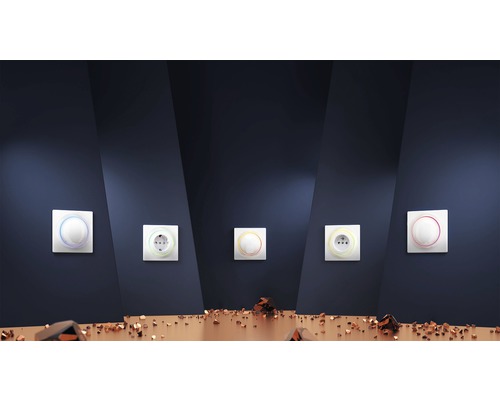 Fibaro Walli Dimmer met repeaterfunctie voor het dimmen van bestaande verlichting, wit - Compatibel met SMART HOME van hornbach