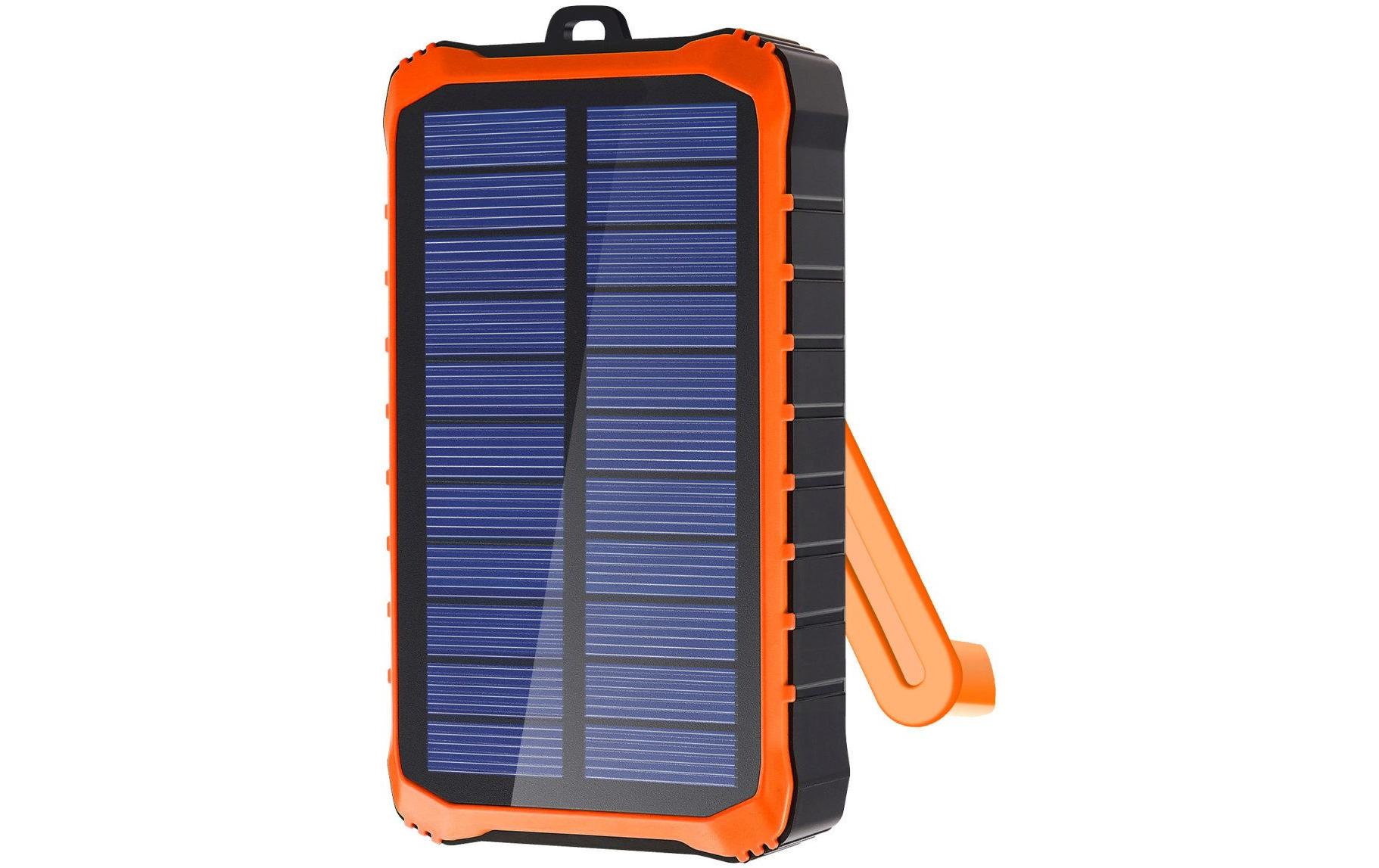 Solar-Powerbank Prepper 12.000 mAhRobuste Outdoor Powerbank mit Solarpanel und Handkurbel