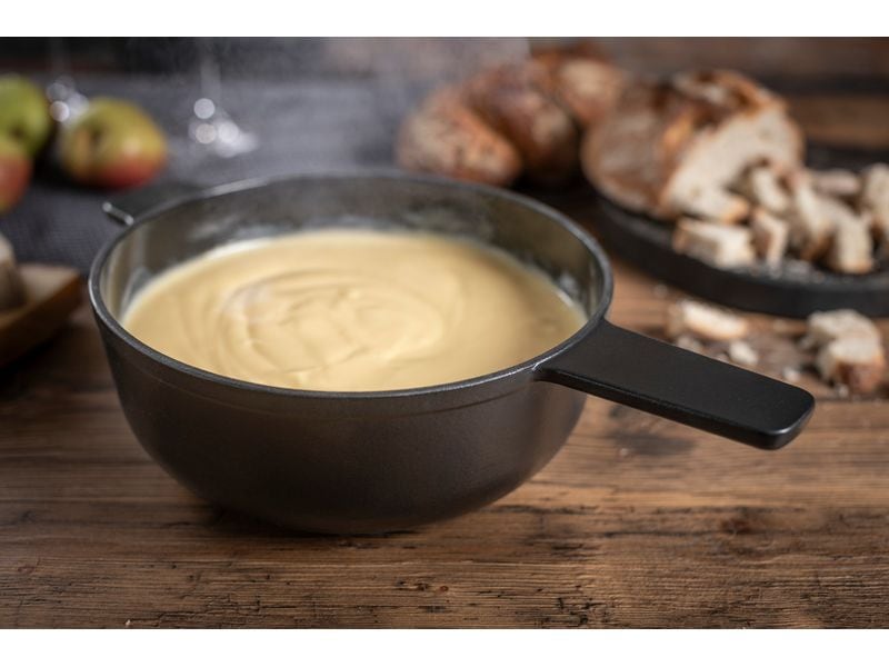 Kuhn Rikon Fondue-Caquelon mit Gegengriff Schwarz Fonduepfanne