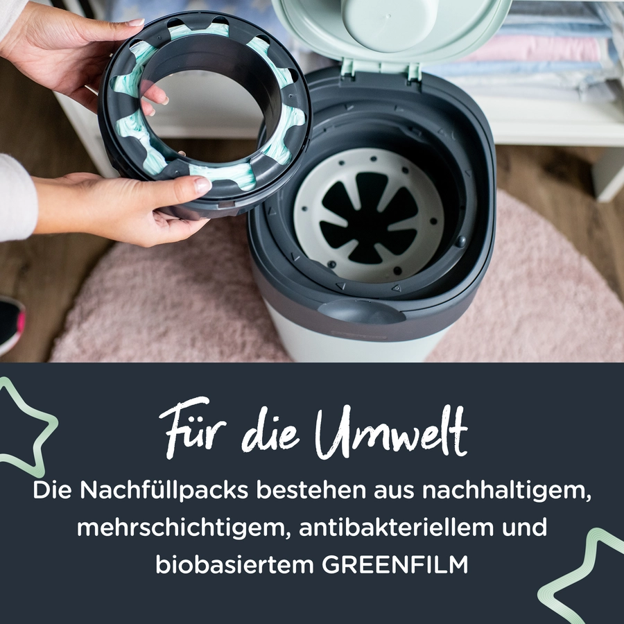 Tommee Tippee Nachfüllkassette für Twist & Click Advanced Windeleimer 12er Set