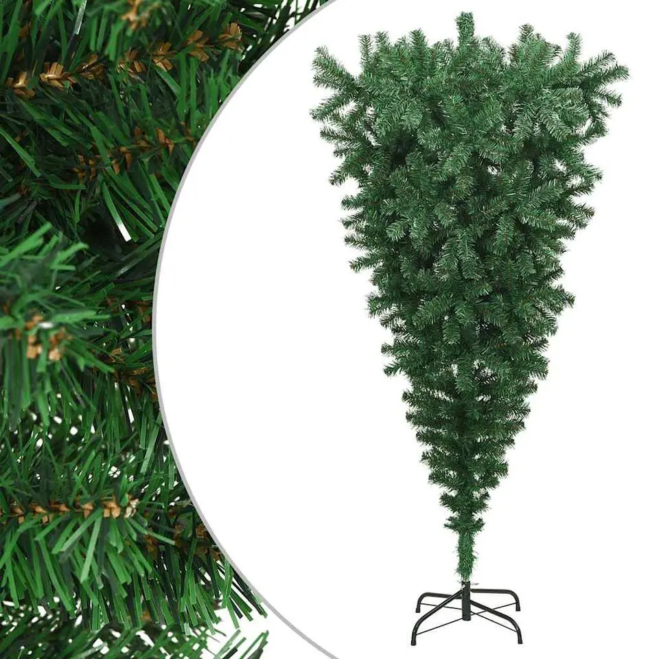 vidaXL Kunstkerstboom omgekeerd met standaard 180 cm groen