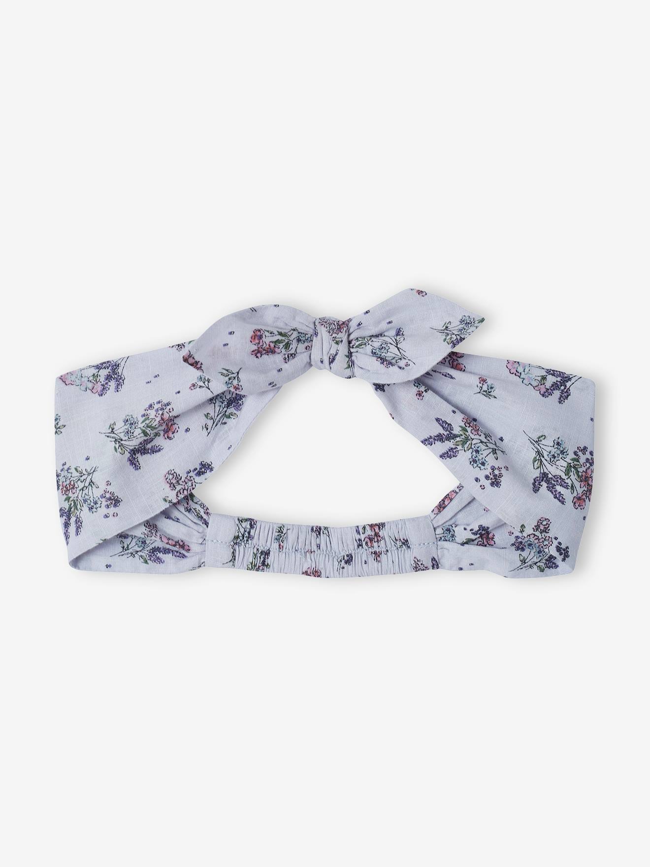 Conjunto de macacão e faixa de cabelo estampados para bebê menina, estampa verde média.