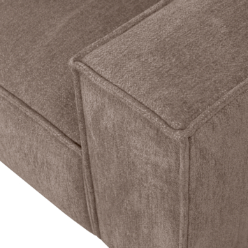 WOOOD hoekbank Roman taupe chenille stof met verlenging links
