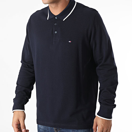 Polo Manches Longues Basic Tipped 0957 Bleu Marine