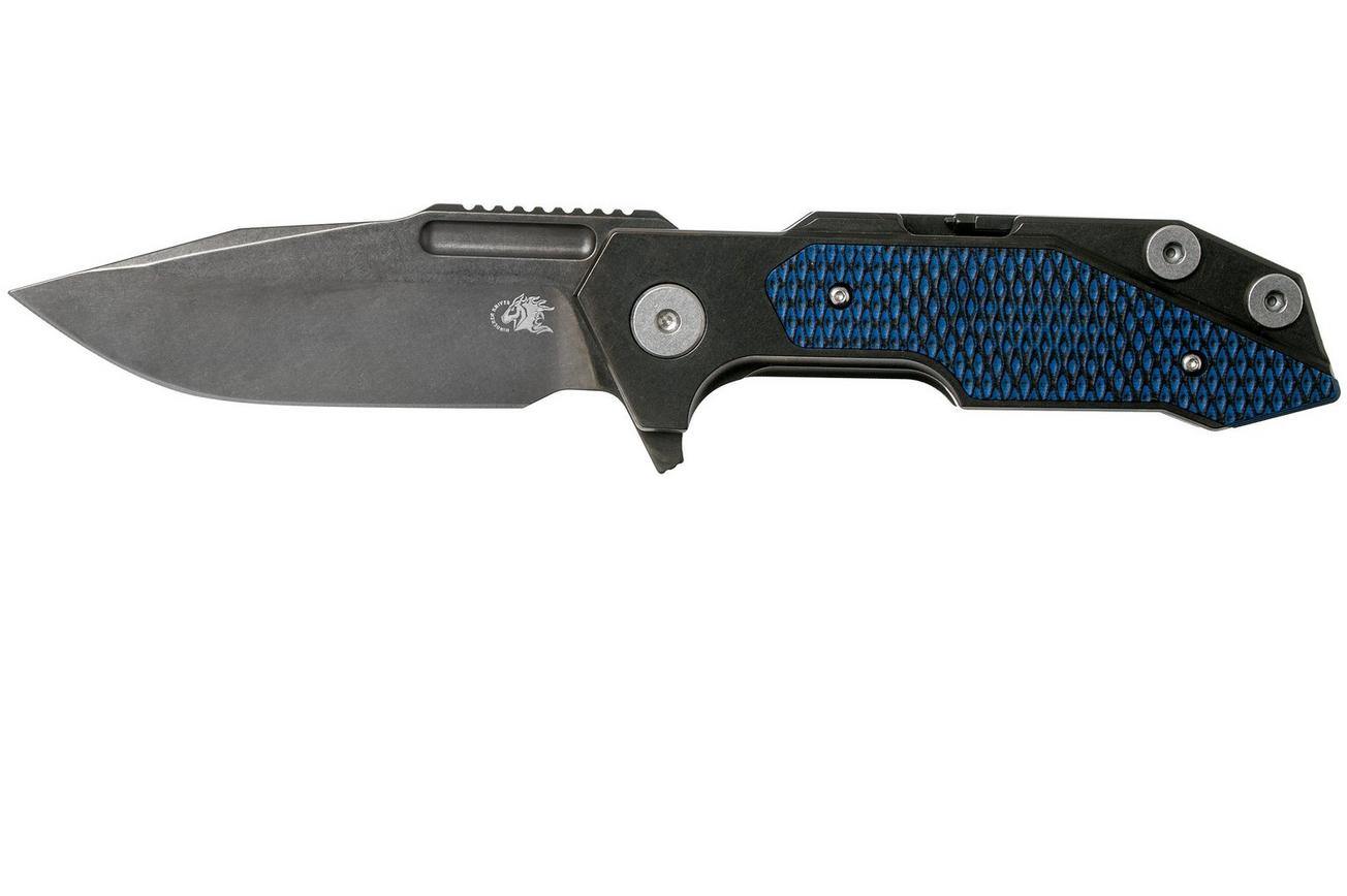 Rick Hinderer Fulltrack Spanto Black DLC S35VN Black/Blue G10 zakmes