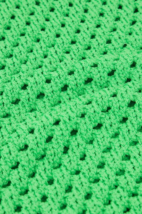 Groene open gebreide spencer