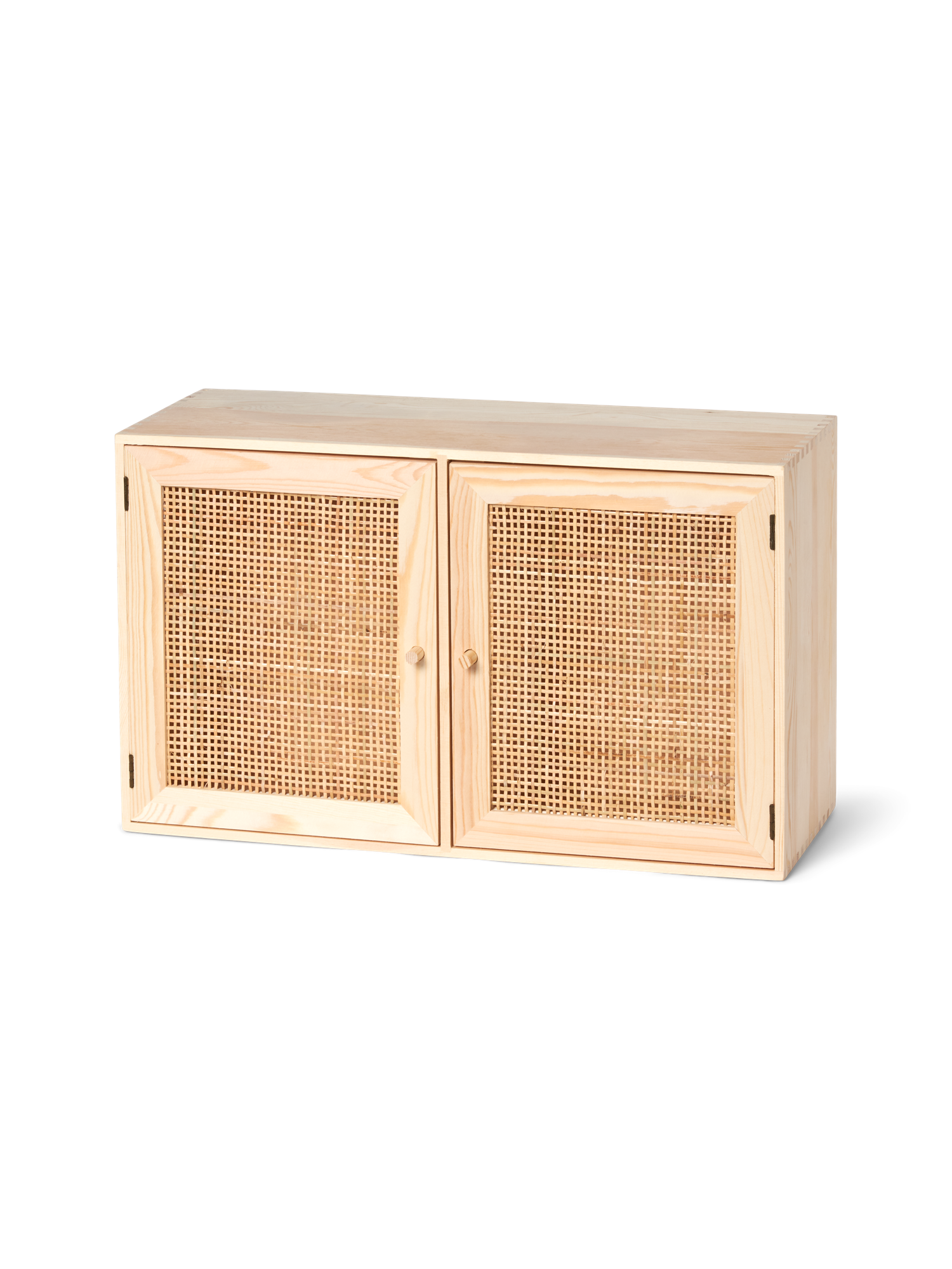 Skab | Fyrretræ/rattan/krydsfiner. 50 x 20 x 30 cm. | Nature