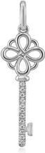 Diamanten hanger sleutel, witgoud, platina, lab gegroeid