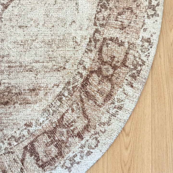 Rond vintage vloerkleed - Kyra Medaillon Bruin | Duurzaam design