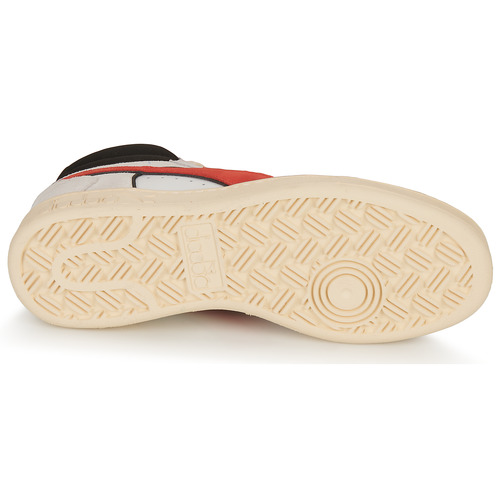 Diadora - MAGIC BASKET DEMI CUT SUEDE LEATHER - Blanc / Rouge / Noir