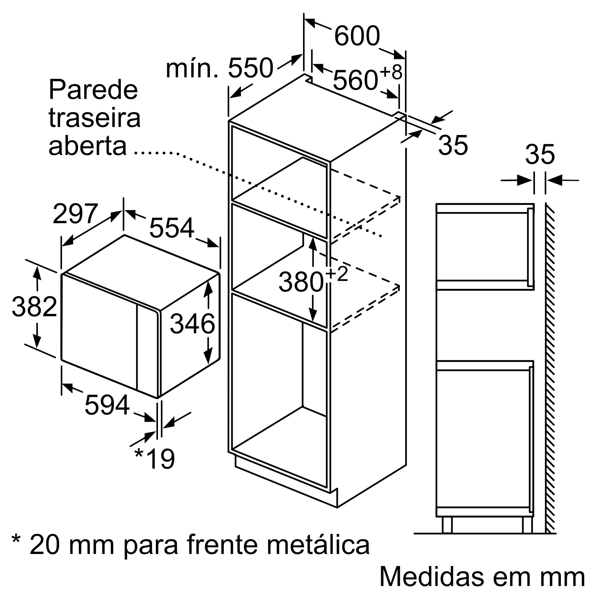 MICRO ONDAS DE ENCASTRE COM GRILL BALAY 3CG5172N2 PRETO 20L