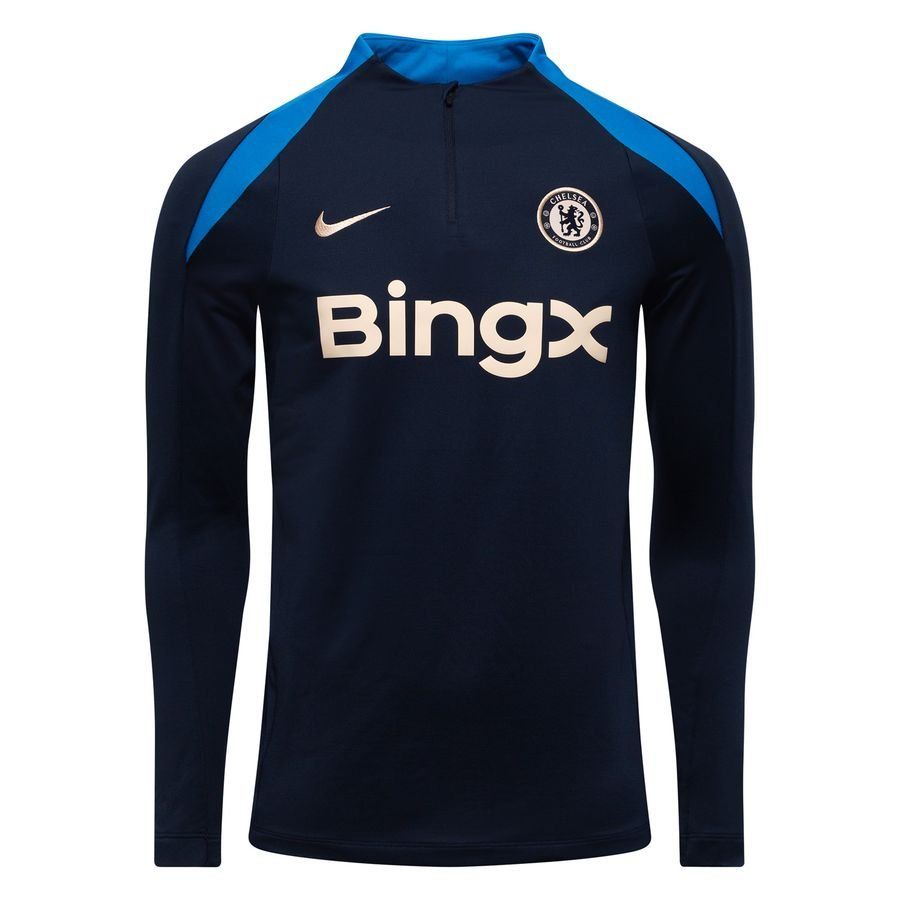 Chelsea Maillot d'Entraînement Dri-FIT Strike Drill - Bleu Foncé/Orange