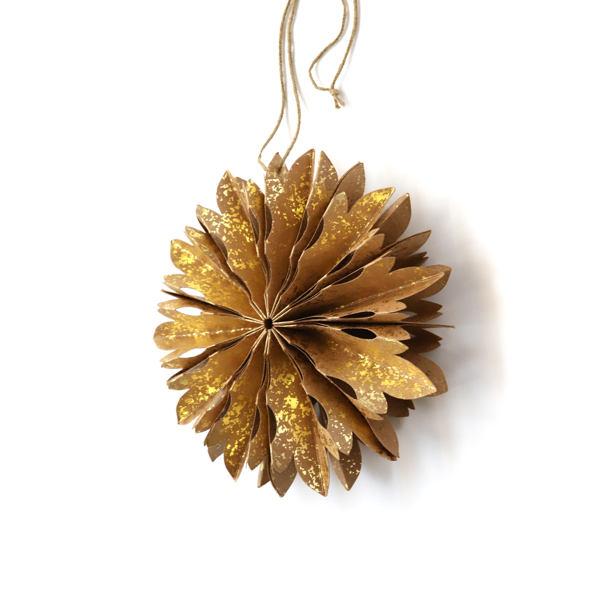 Weihnachtsstern aus Papier, braun, gold, Ø 20 cm, L 6 cm günstig bestellen