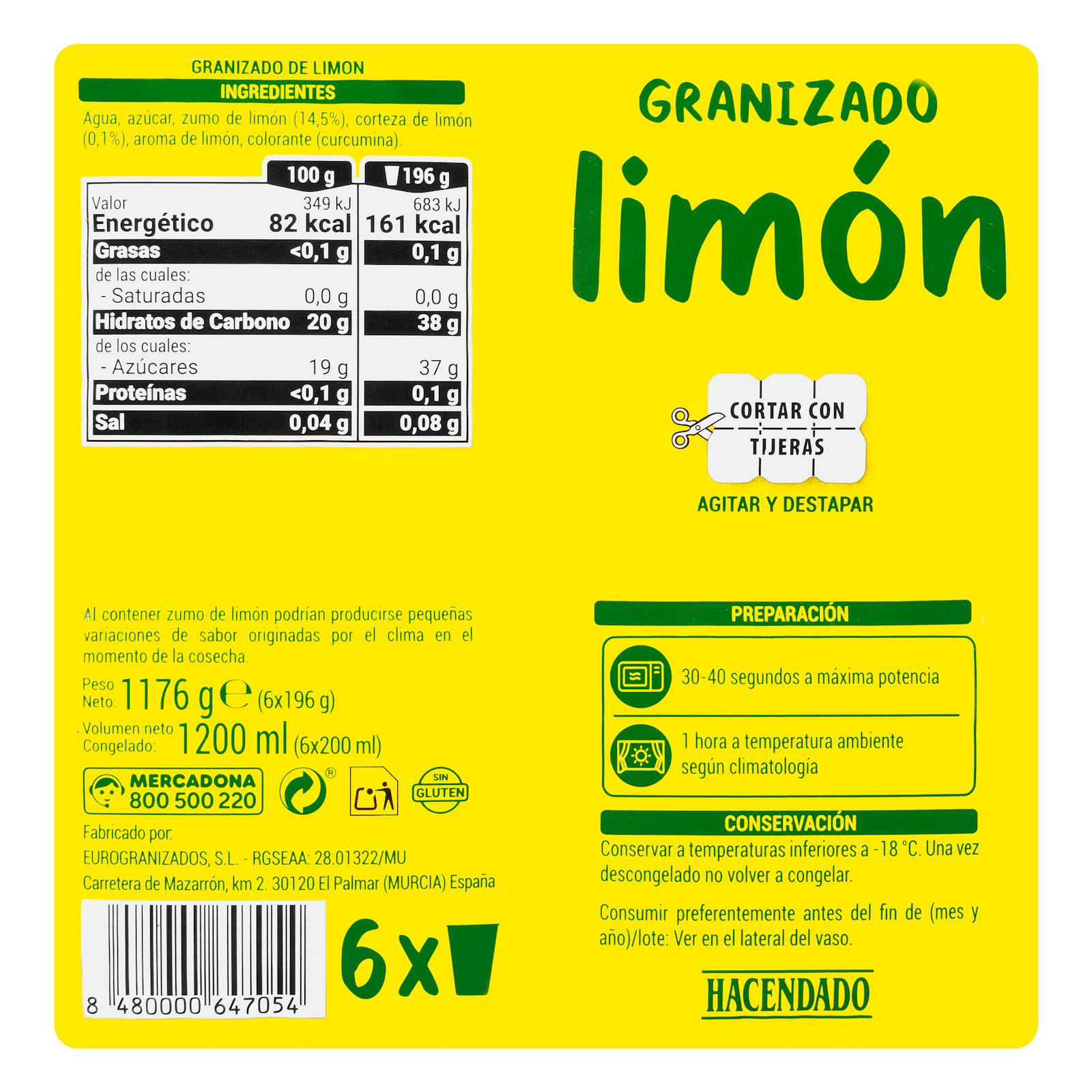 Granité au citron Hacendado