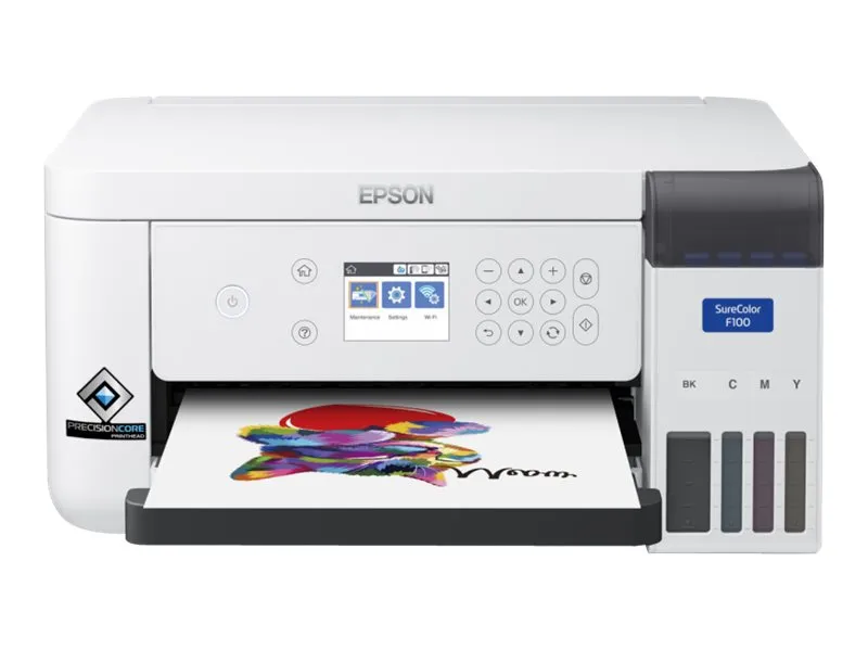 Epson SureColor SC-F100 - Printer - farve - farvesublimering - A4 - 600 x 1200 dpi - kapacitet: 150 ark - Wi-Fi, USB 2.0, LAN