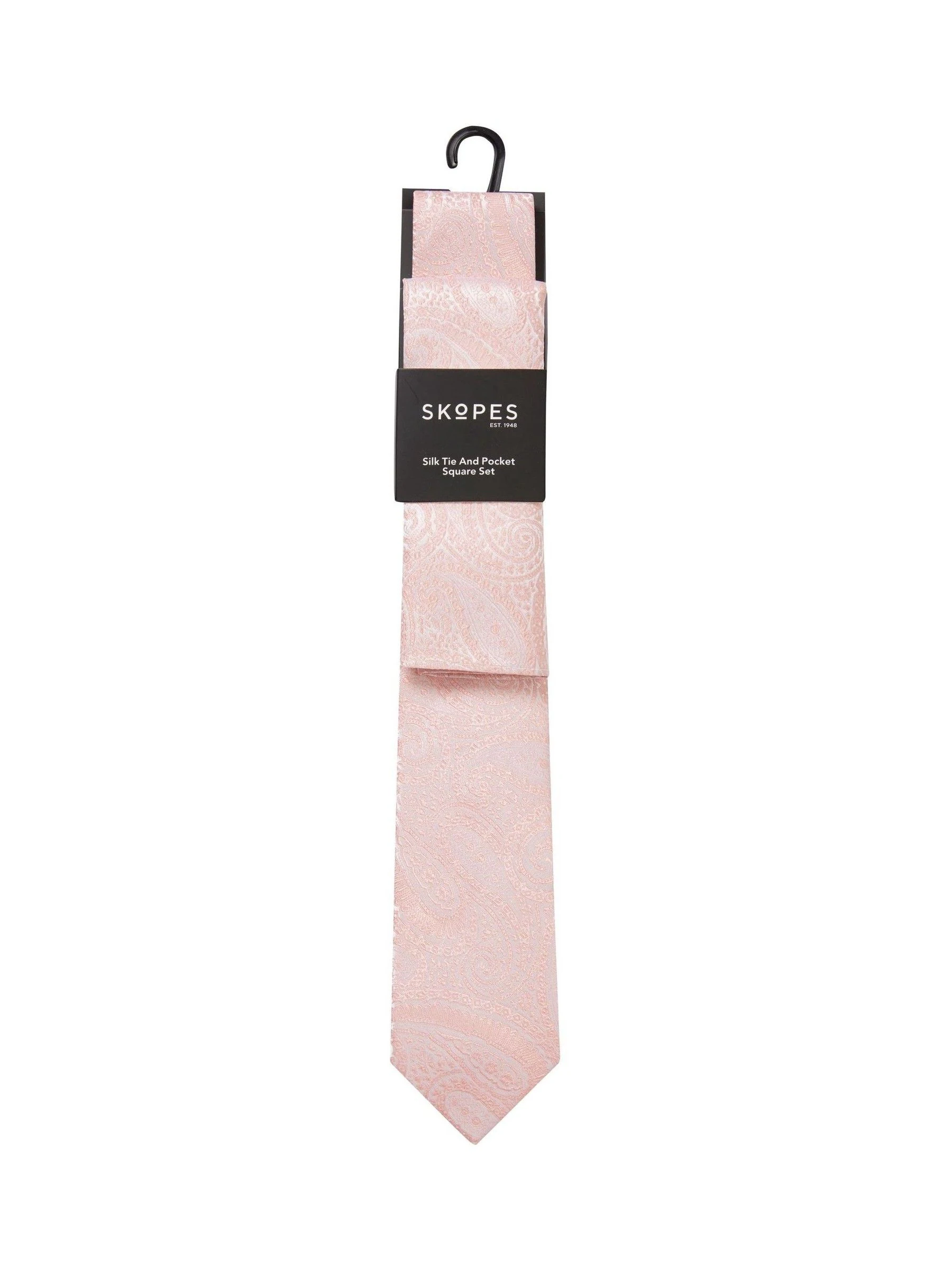 Skopes zijden stropdas en pochet met babypaisleyprint