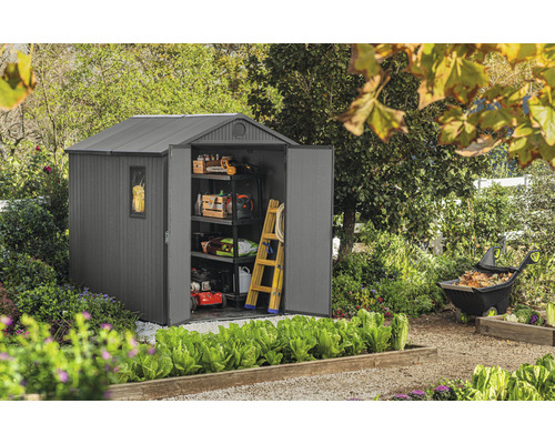 Keter Darwin tuinhuis 4,6 m² 6x8 incl. vloer 190 x 244 cm antraciet