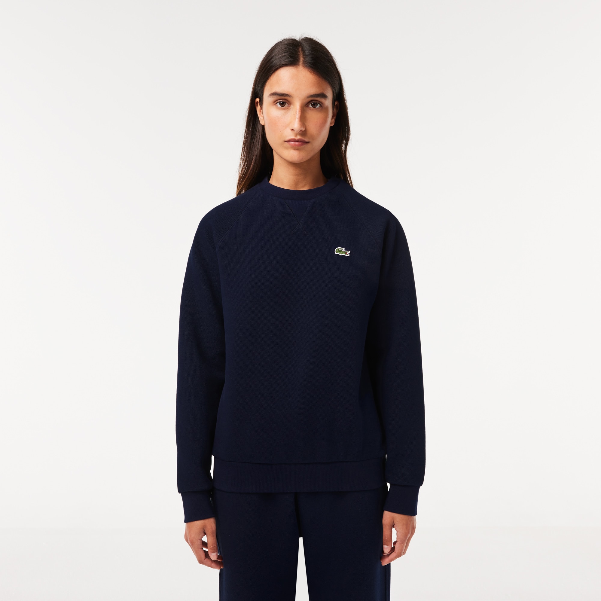 Sweatshirt Jogger à col rond double face piqué Sweatshirts - Bleu - Lacoste - Femme