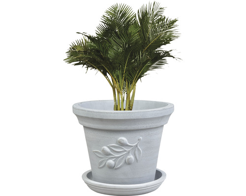 Bloempot Lafiora Olive Terracotta Ø 35 cm H 28 cm lichtgrijs