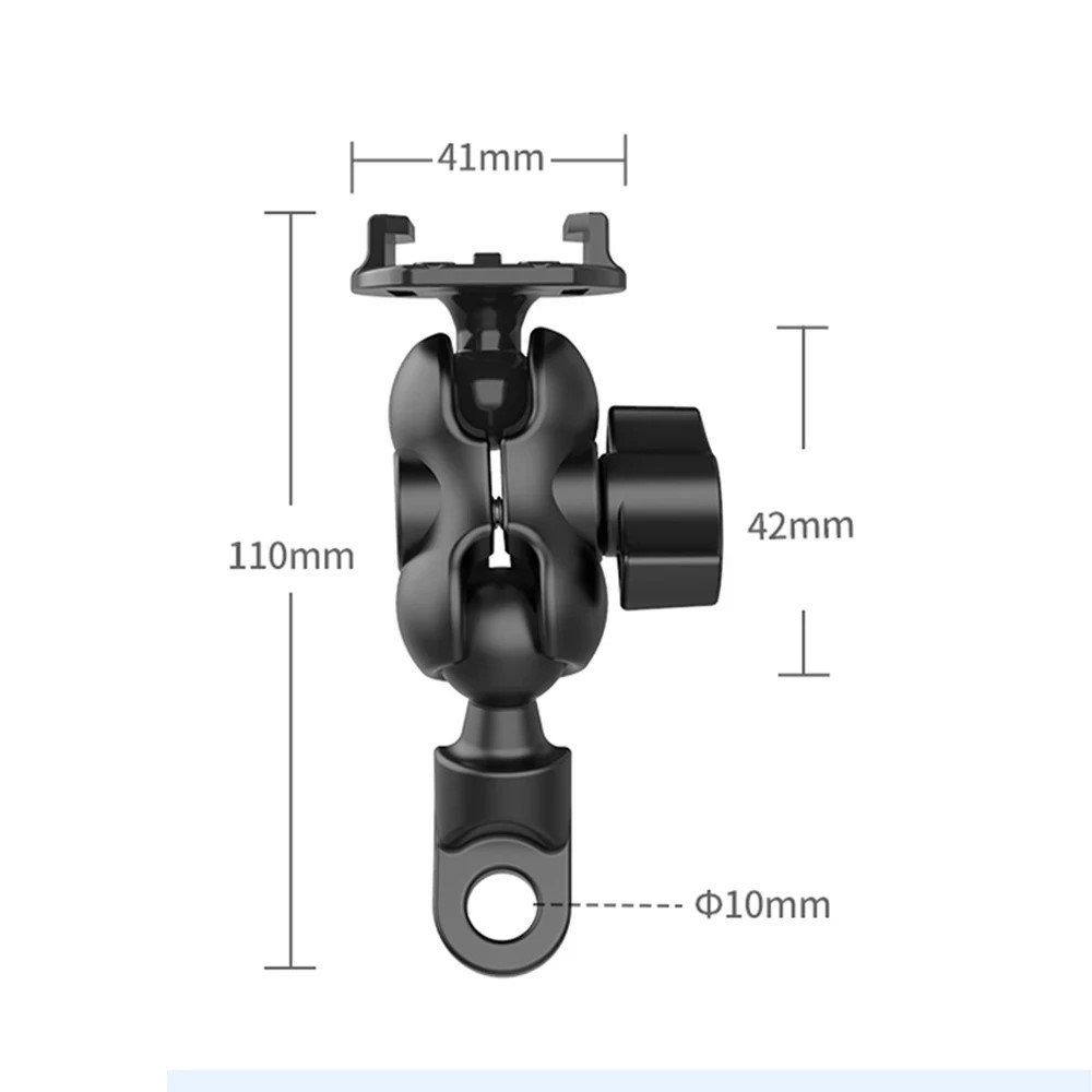 Universal Motorrad Rückspiegel Halterung für GoPro (10 mm ⌀ Mount Schraube) - Schwarz