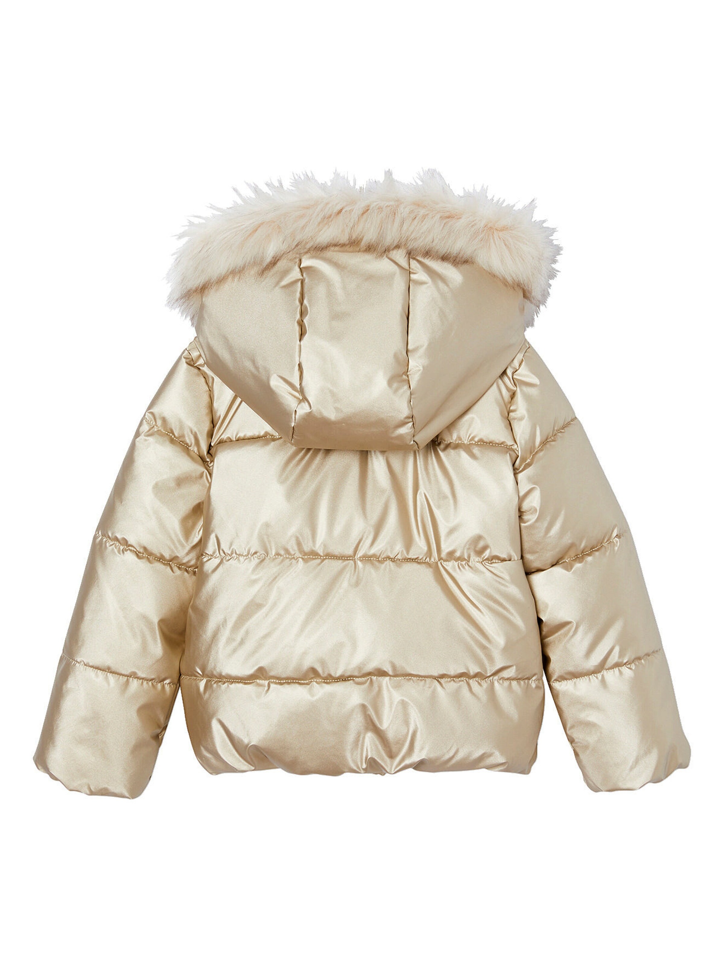 Vertbaudet Mädchen Steppjacke mit Kapuze und Fleecefutter, Wattierung Recycling-Polyester gold