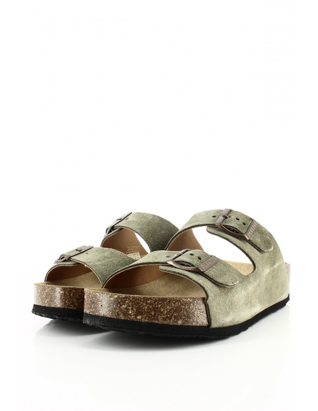 plakton Mules Femme Cp Beta Cuir Kaki
