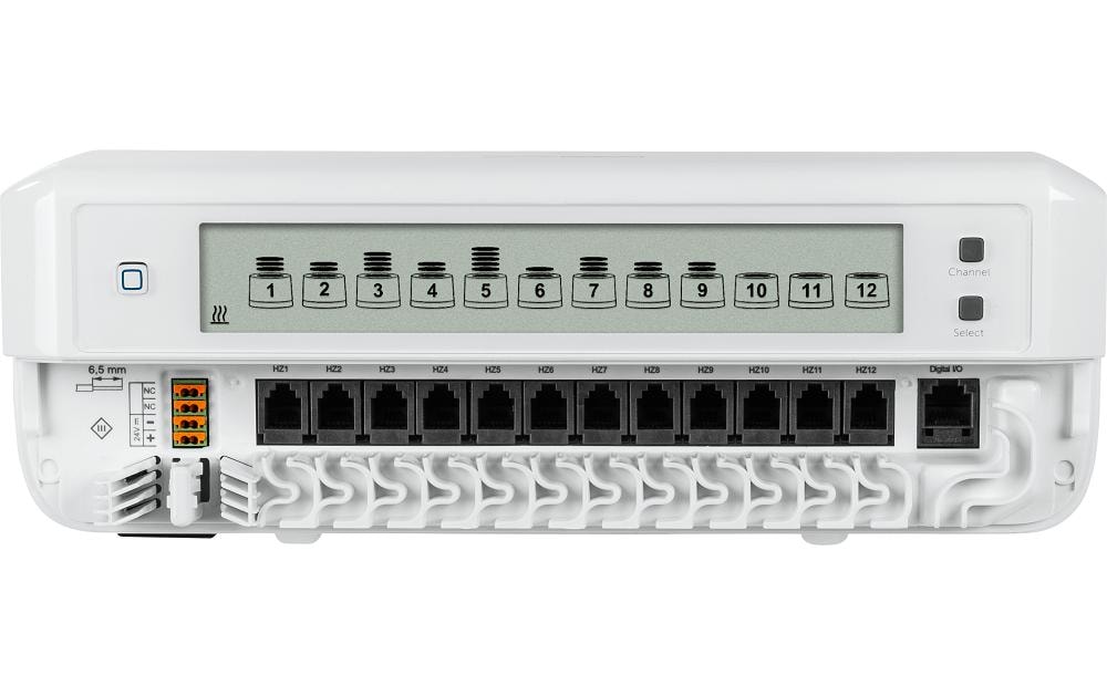 Smart Home Funk-Fussbodenheizungsaktor 24 V / 230 V 12-fach<br>Motorischer Fussbodenheizungsaktor zur Steuerung der Fussbodenheizung und Bodenheizung – HmIP-FALMOT-C12