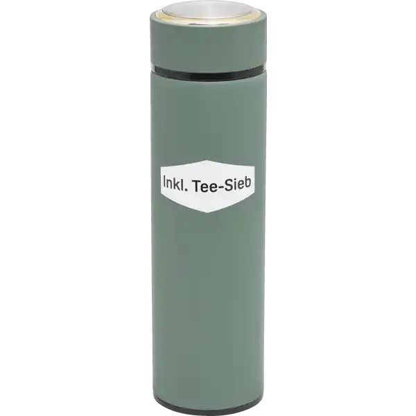 Isolierflasche mit Sieb 450 ml, grün