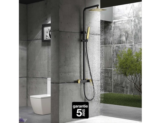 IMEX PRODUCTS - Barre et colonne de douche Colonne de douche imex suecia bdc032/ngold noir mat et or br...