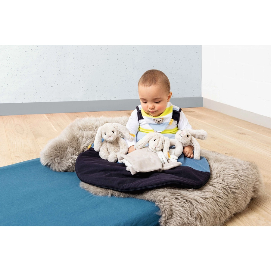 Steiff Soft Cuddly Friends Hoppie Hase Schmusetuch, hellgrau