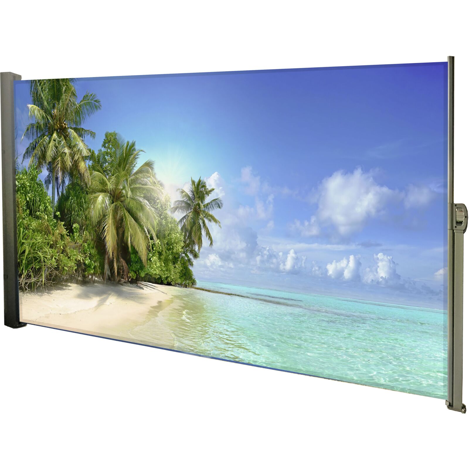 Seitenmarkise Malediven - grau-multicolor - 300x160 cm