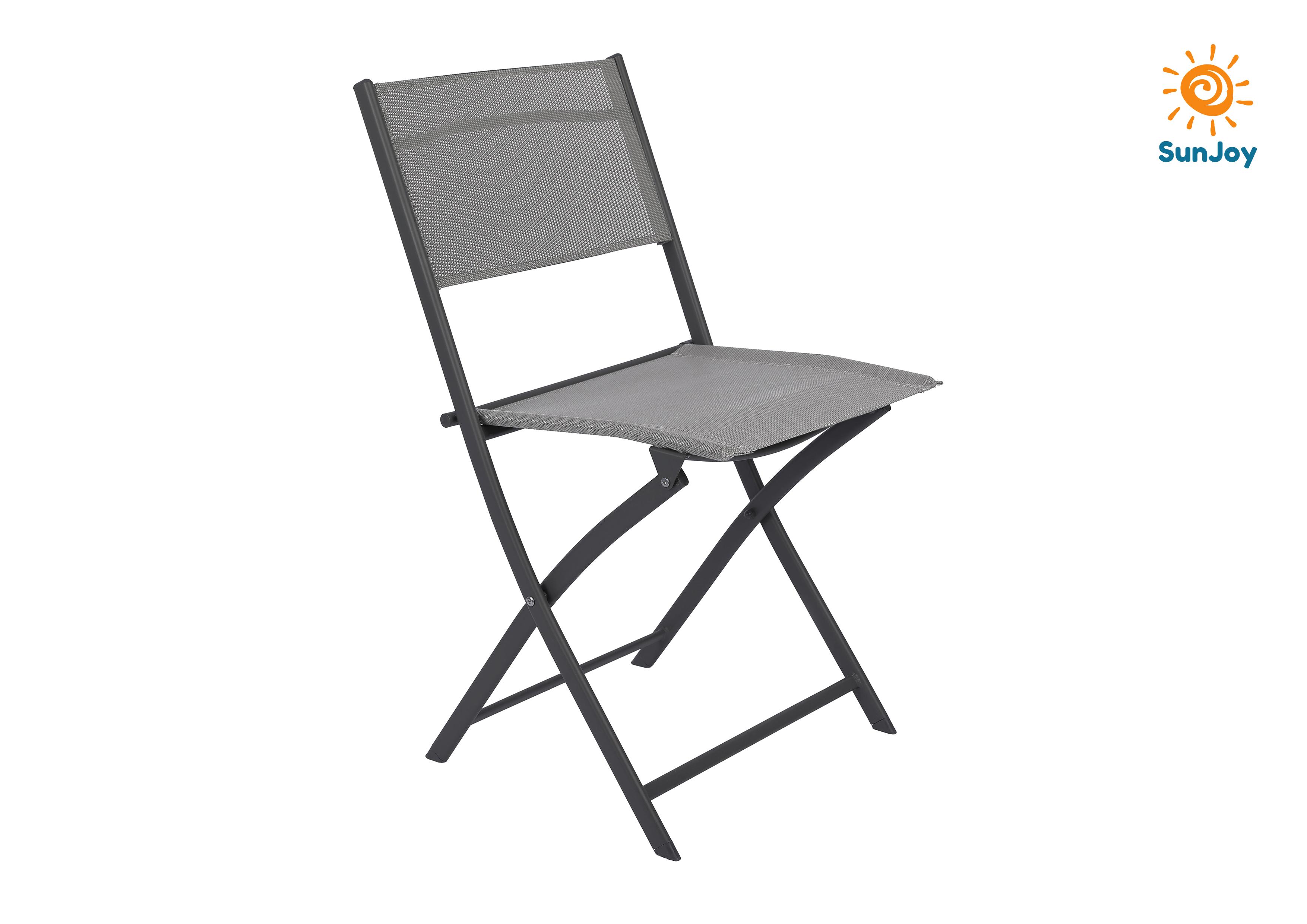 CHAISE PLIANTE ELEA GRIS CLAIR TEXALINE ACIER