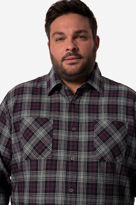 Men+ Karo-Flanellhemd, Langarm, Kentkragen, Comfort Fit, bis 8 XL