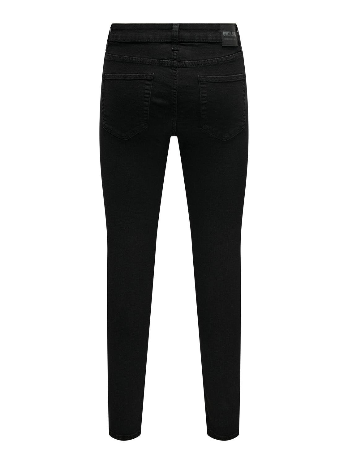 ONSFLY Mittlere Taille Spray on Fit Jeans Black Denim