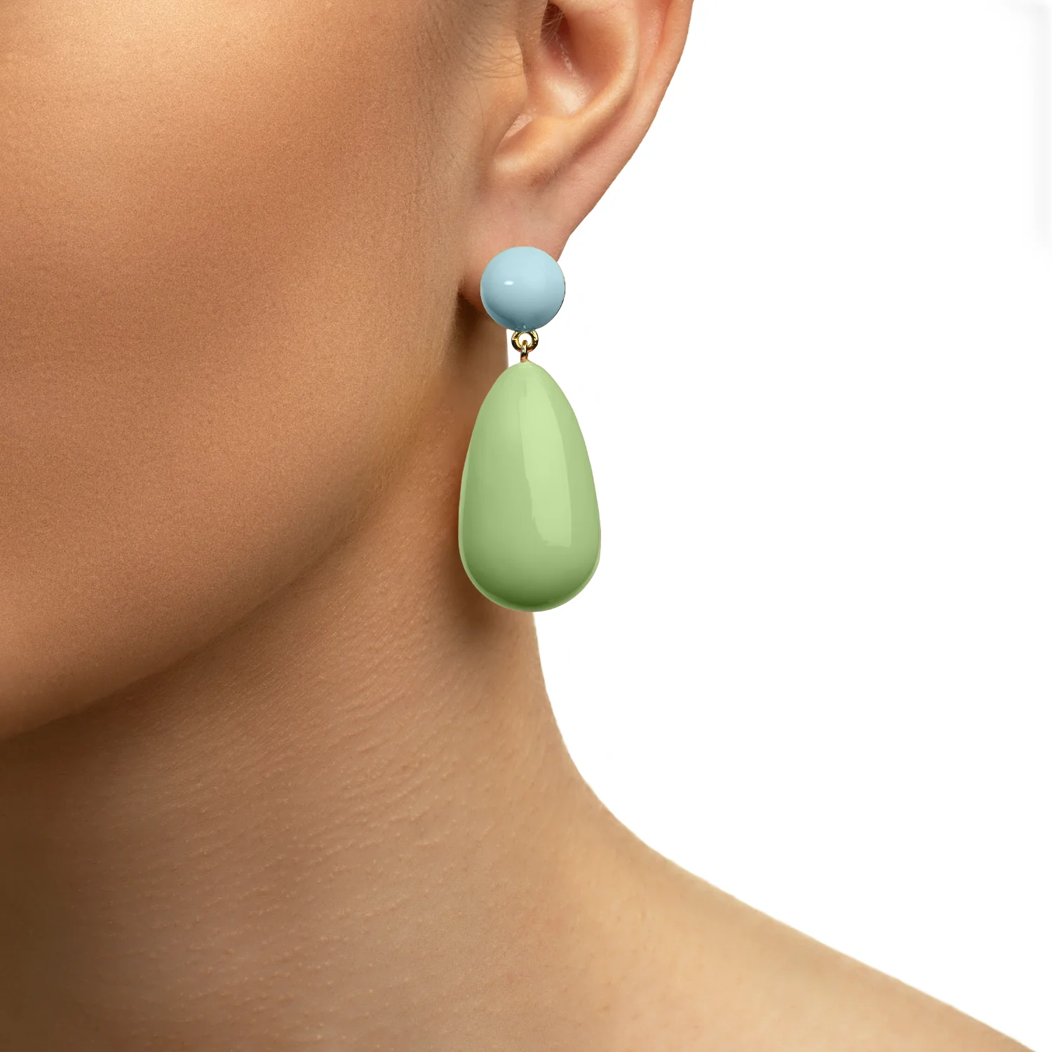 Eshvi  Drop øreringe - Light Green/Blue